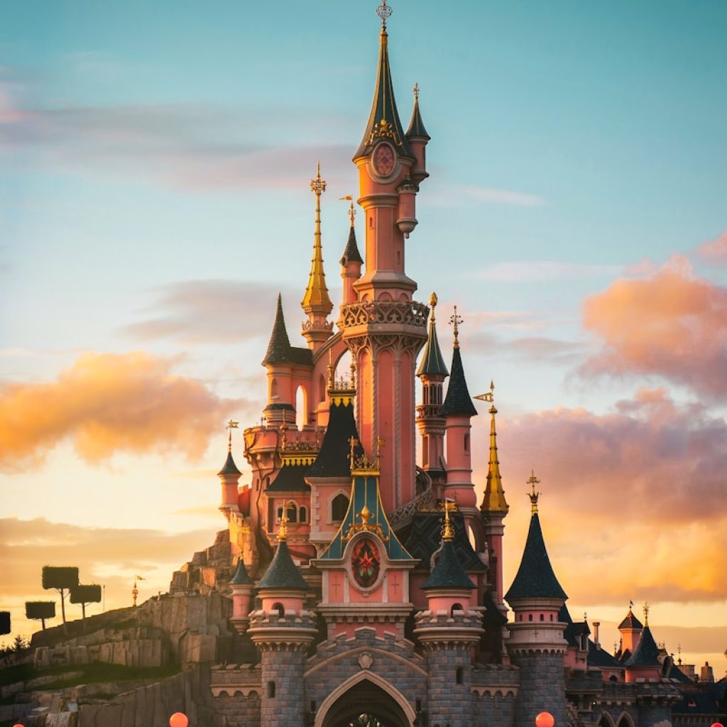 brown and blue castle under cloudy sky during daytime